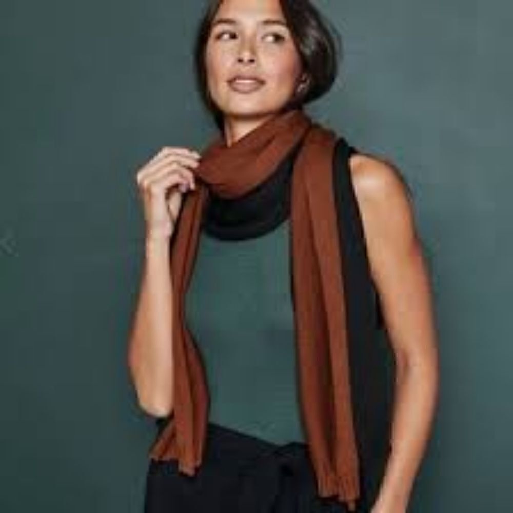 Summersalt Black and Brown 2-tone Scarf NWT Cozy Minimalist